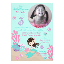 Petite brune 3 de carte d'invitation d'anniversair invitations