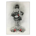 Petite carte de garçon de batteur