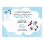 Petite carte postale de baby shower d'avion d'avia cartes postales