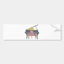 petite fille jouant le piano adhésifs pour voiture