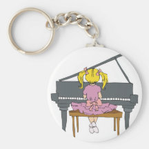 petite fille jouant le piano porte-clés