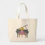 petite fille jouant le piano sacs fourre-tout