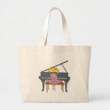 petite fille jouant le piano sacs fourre-tout