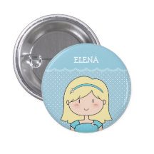 Petite fille mignonne avec le nom (personnalisable badges avec agrafe