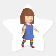 Petite fille sticker en étoile