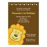 Petite invitation 5 x 7 d'ANNIVERSAIRE de lion de 