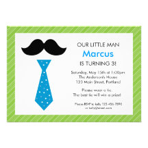 Petite invitation d'anniversaire d'homme - vert