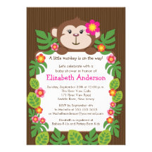 Petite invitation mignonne de baby shower de singe