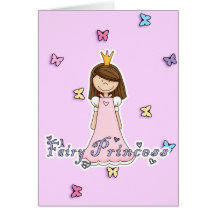 Petite jolie princesse féerique mignonne cartes de vœux