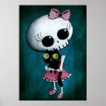 Petite Mlle Death - beauté de Hallowen Affiche