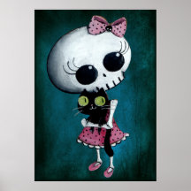 Petite Mlle Death - beauté de Hallowen Affiche