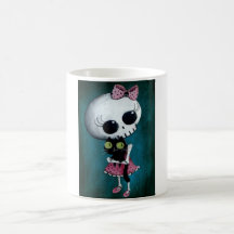 Petite Mlle Death - beauté de Hallowen Tasse À Café