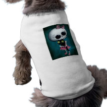 Petite Mlle Death - beauté de Hallowen Tee-shirts Pour Toutous