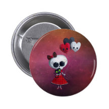 Petite Mlle Death Valentine Girl Pin's Avec Agrafe