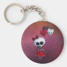 Petite Mlle Death Valentine Girl Porte-clé