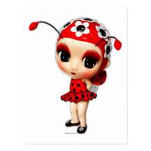 Petite Mlle Ladybug Cartes Postales