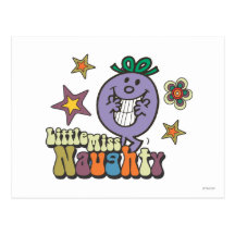 Petite Mlle Naughty Stars et fleurs Carte Postale