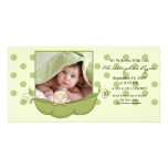 Petite naissance douce Annoucement de bébé de pois Cartes De Vœux Avec Photo