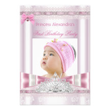 Petite photo de fête d'anniversaire de princesse G Invitations Personnalisables