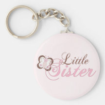 Petite soeur du papillon 2 roses porte-clef