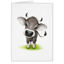 Petite vache suisse cartes de vœux