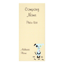 Petites cartes bleues mignonnes des prix de chien cartes doubles customisables