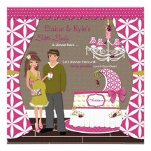 Petites invitations de baby shower de Madame Girl 