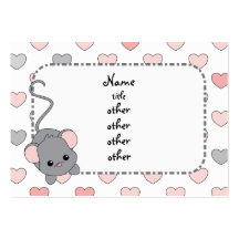 Petites oreilles roses cartes de visite personnelles