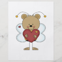 petits adorables gaffent l'ours tenant un coeur d' prospectus personnalisés