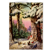 Petits animaux dans la neige carte
