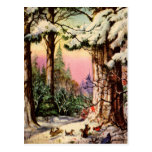 Petits animaux dans la neige cartes postales