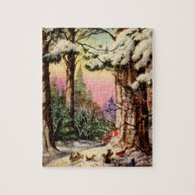 Petits animaux dans la neige puzzles avec photo