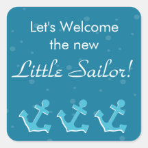 Petits autocollants de baby shower de marin