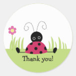 Petits autocollants de faveur de Merci de coccinel