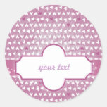 petits coeurs pourpres doux autocollant rond