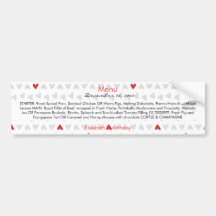 petits coeurs rouges et gris épousant le menu autocollants pour voiture