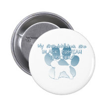 Petits-enfants noirs de Terrier de Russe Badge Avec Épingle