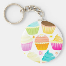 Petits gâteaux colorés (blancs) porte-clés