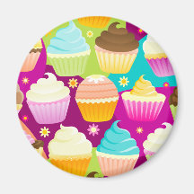 Petits gâteaux colorés magnets