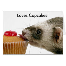 Petits gâteaux d'amour de furets cartes de vœux