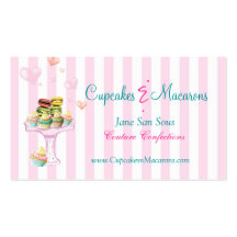Petits gâteaux et carte de visite de Macarons