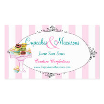 Petits gâteaux et carte de visite de Macarons