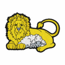 Petits lion et agneau polos brodés