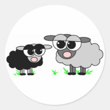 Petits moutons noirs mignons et grands autocollant