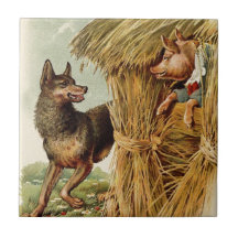 Petits porcs du cru trois ; Grands mauvais loup et Carreaux En Céramique