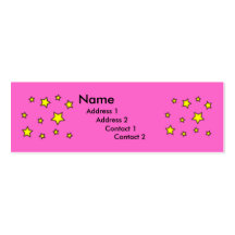 Peu carte jaune de profil d'étoiles modèle de carte de visite