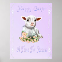 Peu d'affiche d'agneau de Pâques