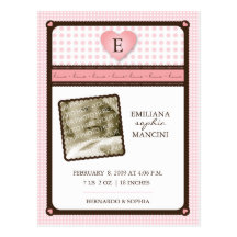 Peu d'amour rougissent faire-part de naissance carte postale