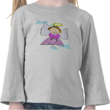 Peu de chemise longtemps gainée d'ange pour des en t-shirt