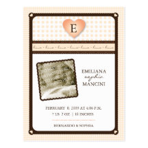Peu de faire-part de naissance d'agrume d'amour carte postale